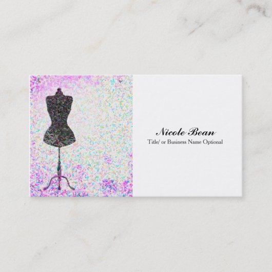 Mode Confetti Pop Mannequin Modern Chique Aangepas Visitekaartje (Voorkant)