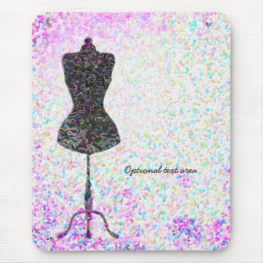 Mode Confetti Pop Mannequin Modern Persoonlijk Muismat (Voorkant)