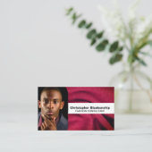 Mode Consultant Burgundy Fabric Photo QR Code Visitekaartje (Staand voorkant)