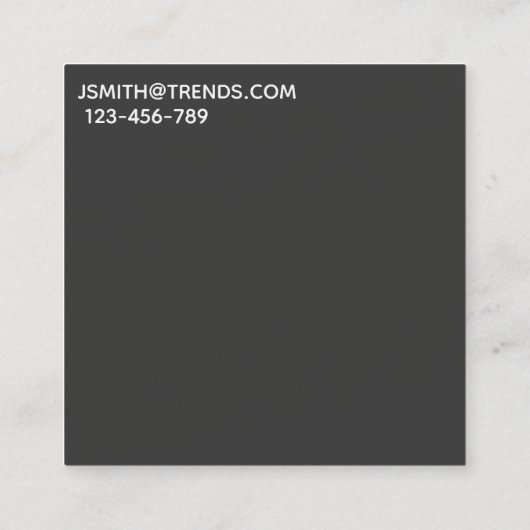 Mode Consultant freelance professional modern Vierkante Visitekaartje (Achterkant)