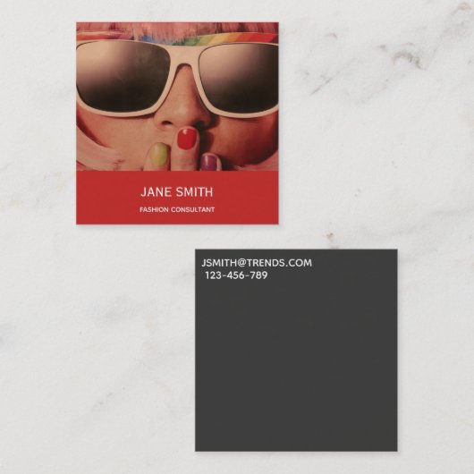 Mode Consultant freelance professional modern Vierkante Visitekaartje (Voorkant / Achterkant)