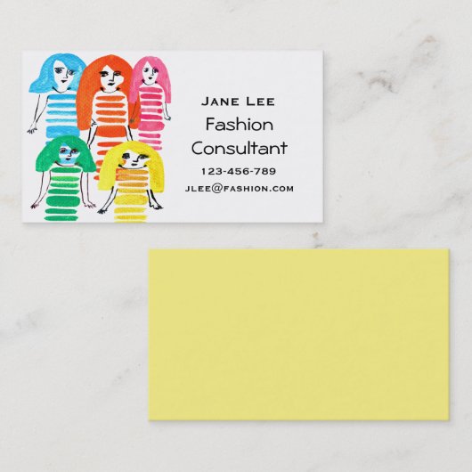 Mode Consultant leuke waterverf Visitekaartje (Voorkant / Achterkant)