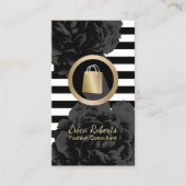 Mode Consultant Shopper Modern Stripes Floral Visitekaartje (Voorkant)