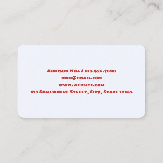 Mode consultant visitekaartje (Achterkant)