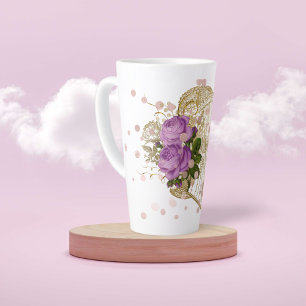 Mode Corset & Floral Latte Mok