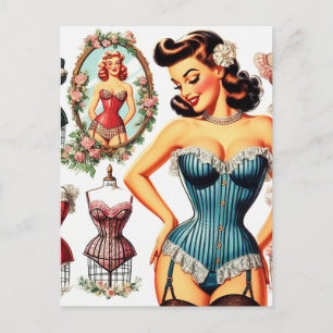  Mode Corset Pin Up Briefkaart