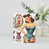  Mode Corset Pin Up Briefkaart (Staand voorkant)
