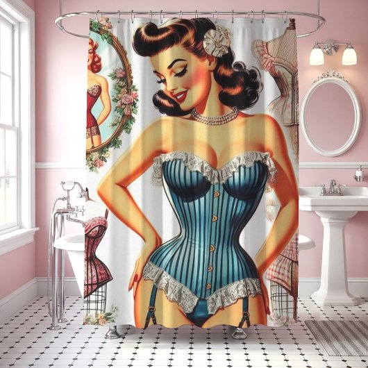 Mode Corset Pin Up Douchegordijn