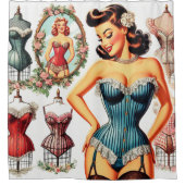 Mode Corset Pin Up Douchegordijn (Voorkant)