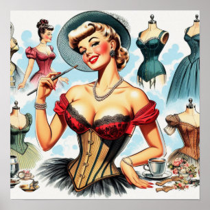  Mode Corset Pin Up Poster