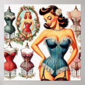  Mode Corset Pin Up Poster (Voorkant)