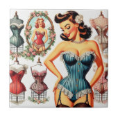  Mode Corset Pin Up Tegeltje (Voorkant)
