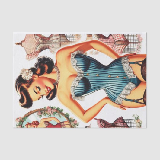 Mode Corset Pin Up Tissuepapier (Voorkant)