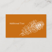 Mode Costume Designer Peacock Bird Feathers Visitekaartje (Achterkant)