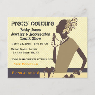 Mode Couture Sieraden Trunk Show Uitnodiging Briefkaart