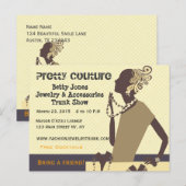 Mode  Couture Sieraden Trunk Show Uitnodiging Briefkaart (Voorkant / Achterkant)