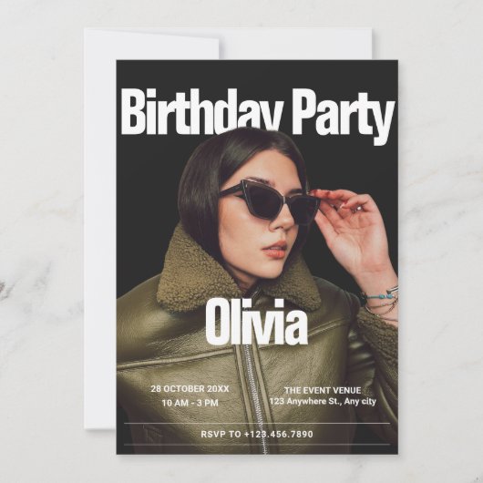 Mode cover magazine foto verjaardag kaart (Voorkant)