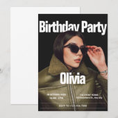 Mode cover magazine foto verjaardag kaart (Voorkant / Achterkant)