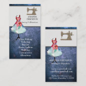  Mode Crafts Girly Bloemen Naaien Visitekaartje (Voorkant / Achterkant)