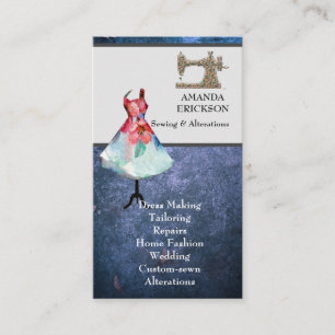 Mode Crafts Girly Bloemen Naaien Visitekaartje