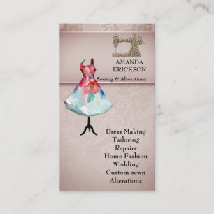 Mode Crafts Girly Bloemen Naaien Visitekaartje