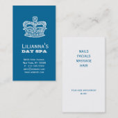 Mode Crown Salon Spa Denim Blue Afsprakenkaartje (Voorkant / Achterkant)