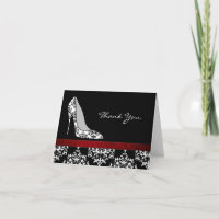 Mode Damask Stiletto Dank u kaart