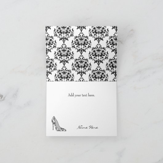 Mode Damask Stiletto Dank u kaart (Binnen)