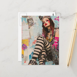 Mode dame Collage Briefkaart