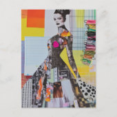 Mode dame junk journal collage briefkaart (Voorkant)