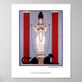 Mode Dame met Zwarte Panter George Barbier Poster (Voorkant)