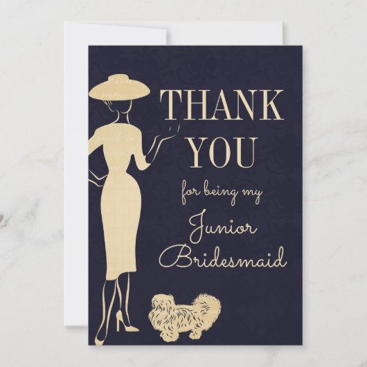 Mode Dank u Junior Bridesmaid Card Kaart (Voorkant)