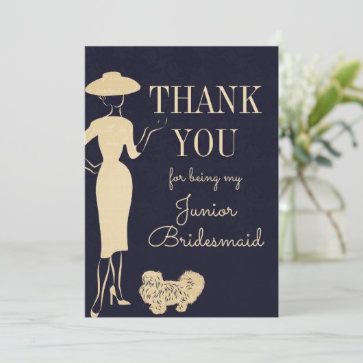  Mode Dank u Junior Bridesmaid Card Kaart (Staand voorkant)