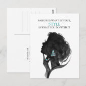 Mode deco, stijlvolle glamour illustratie briefkaart (Voorkant / Achterkant)