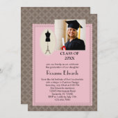 Mode Design Afstuderen Fotouitnodiging Kaart (Voorkant / Achterkant)