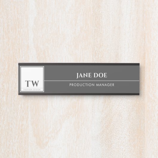 Mode Design donkergrijs Deurbordje (Voorkant)