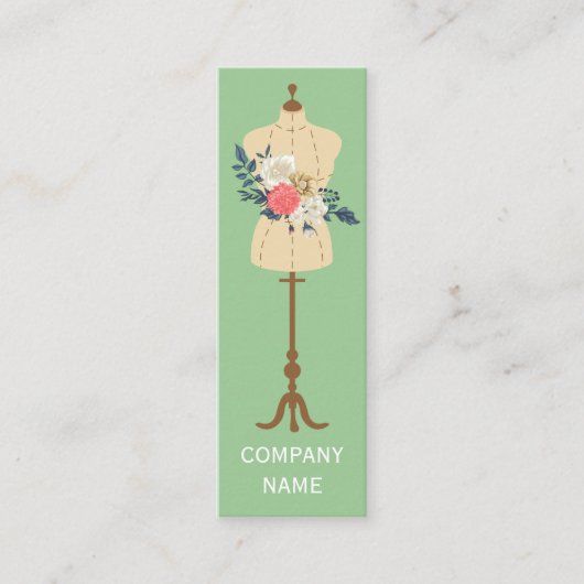 Mode Design Dress Making Clothes Mannequin Mini Visitekaartje (Voorkant)