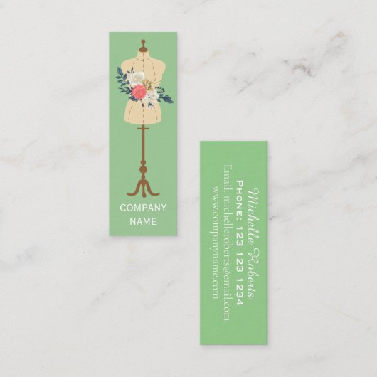 Mode Design Dress Making Clothes Mannequin Mini Visitekaartje (Voorkant / Achterkant)