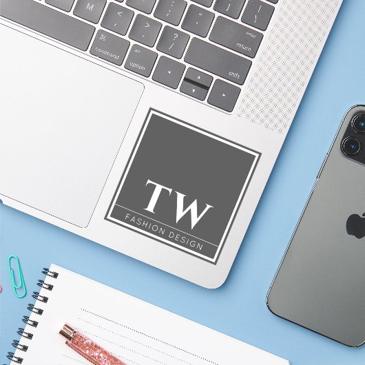 Mode Design Grey Sticker (Laptop met iPhone)