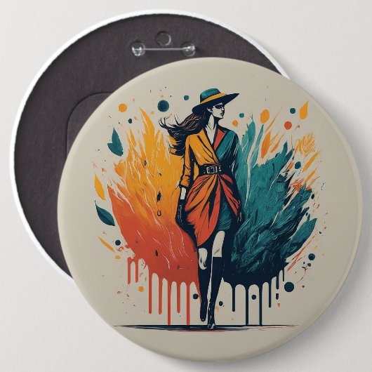 Mode Design Round Ronde Button 6,0 Cm (Voorkant /achterkant)