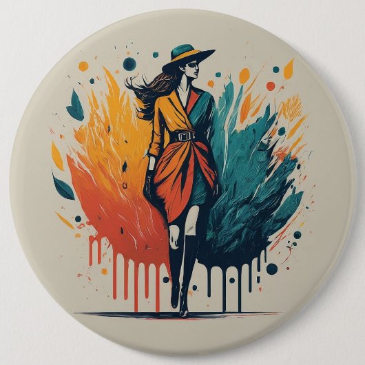 Mode Design Round Ronde Button 6,0 Cm (Voorkant)