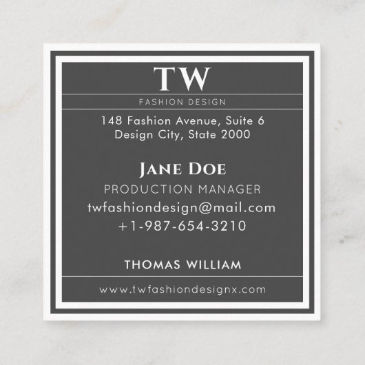 Mode Design Square Visitekaartje (Achterkant)