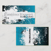 Mode Design Visitekaartje Grunge Splatter Blue (Voorkant / Achterkant)