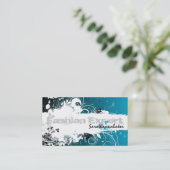 Mode Design Visitekaartje Grunge Splatter Blue (Staand voorkant)