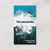 Mode Design Visitekaartje Grunge Splatter Blue (Achterkant)