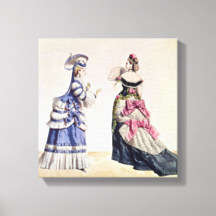 Mode design voor vrouwen uit de jaren zestig canvas afdruk