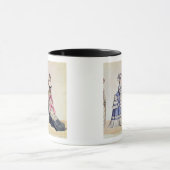 Mode design voor vrouwen uit de jaren zestig mok (Midden)