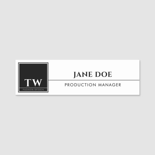 Mode Design Wit Naamplaatje (Voorkant)