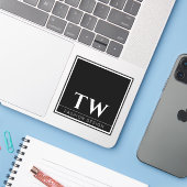 Mode Design Zwart Sticker (Laptop met iPhone)