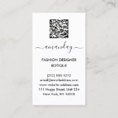 Mode Designer Bikini Logo QR Grey Black Gold Visitekaartje (Achterkant)